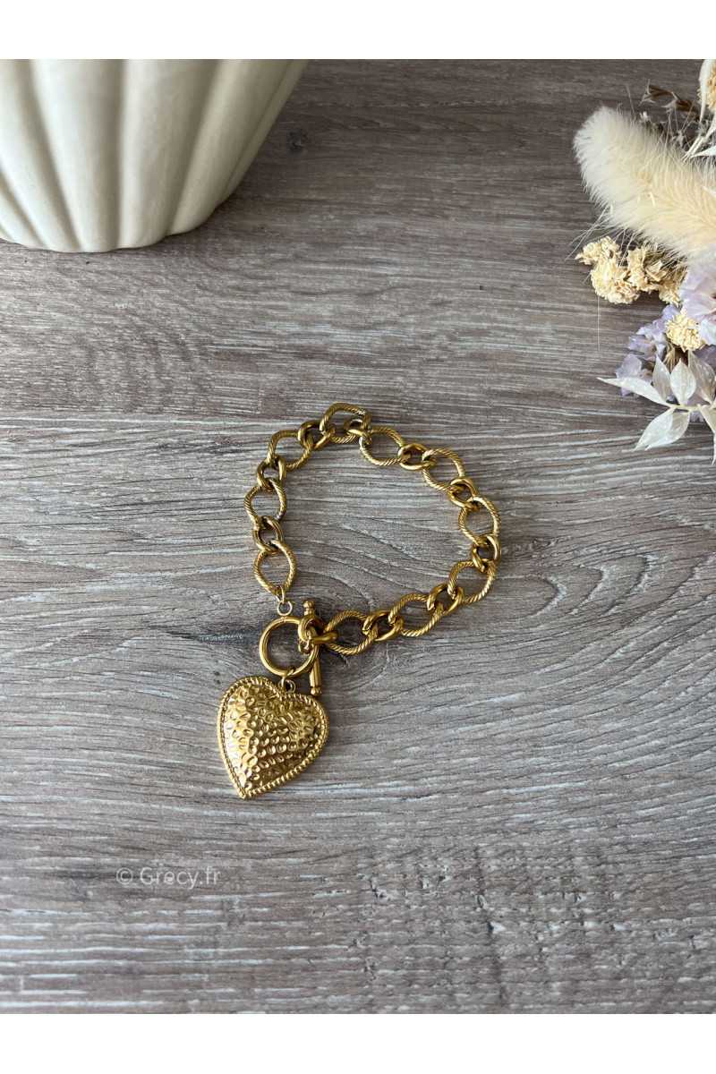 bracelet coeur doré