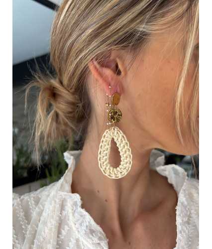 boucles d'oreilles raphia légères grecy bijoux acier inoxydable