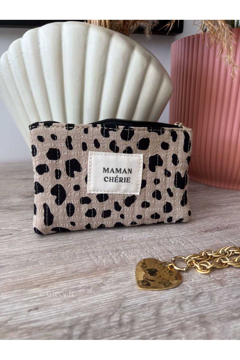 Pochette maman chérie léopard personnalisée idée cadeau gifs grecy fête mères