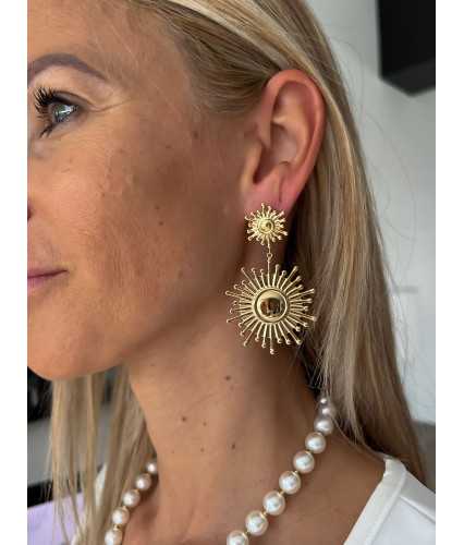 boucles d'oreilles soleil grecy acier inoxydable bijoux