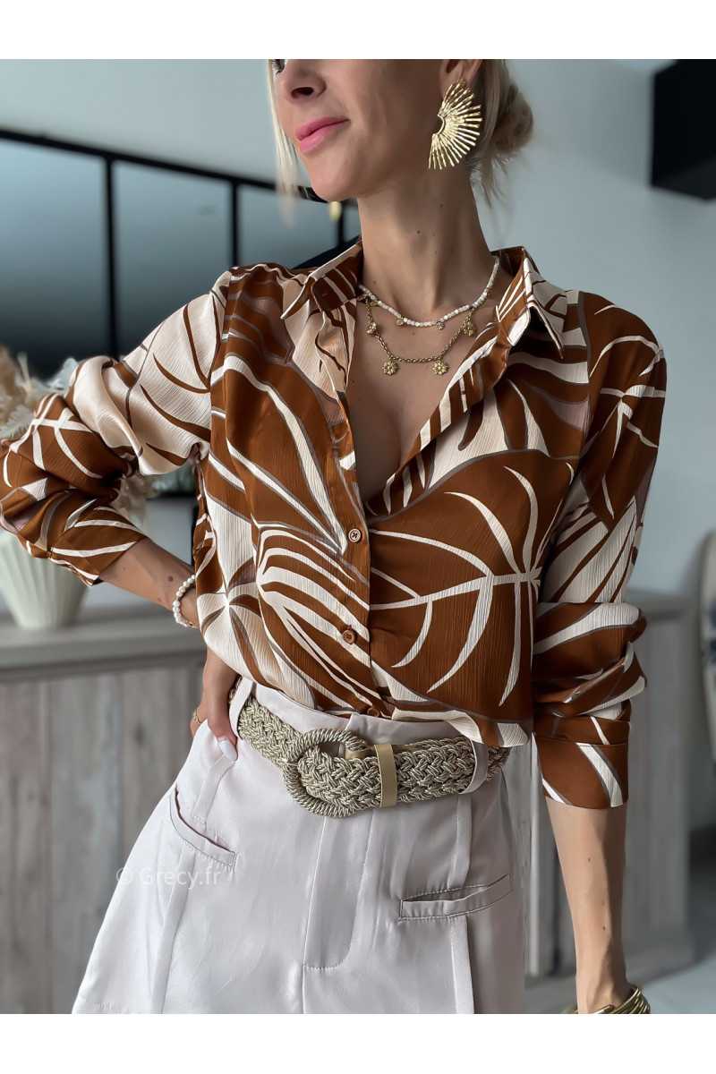 chemise automne marron fluide manches longues chic grecy mode tendance look blogueuse zara mango