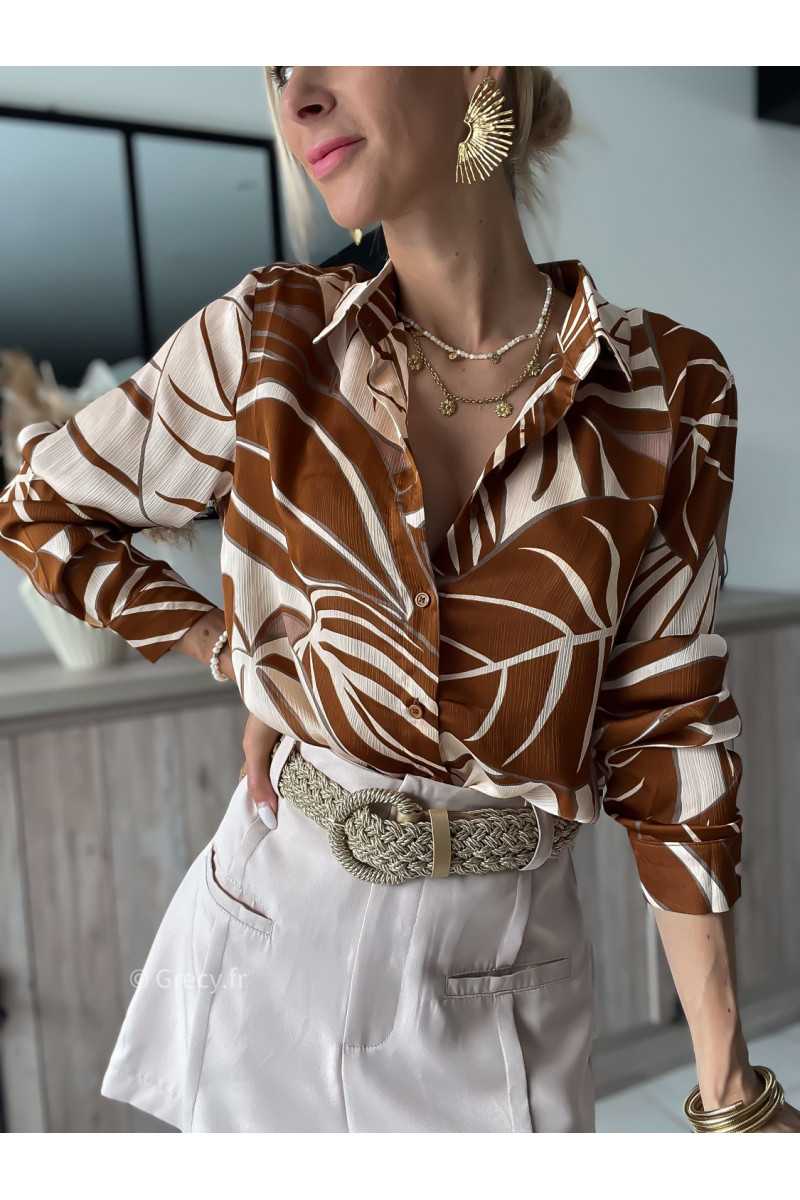 chemise automne marron fluide manches longues chic grecy mode tendance look blogueuse zara mango