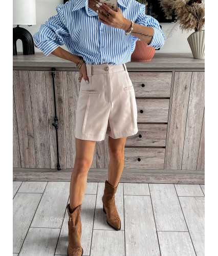 short pinces beige taille haute grecy mode tendance rose noir look zara mango automne hiver