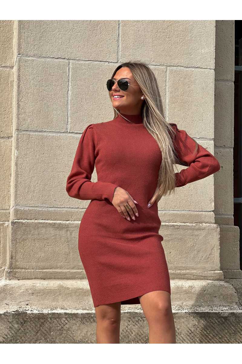 robe pull bordeaux maille automne hiver mode tendance look grecy mango zara automne