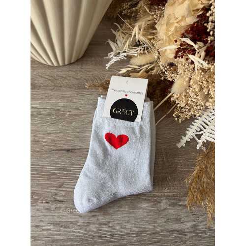 Chaussettes coeur blanches