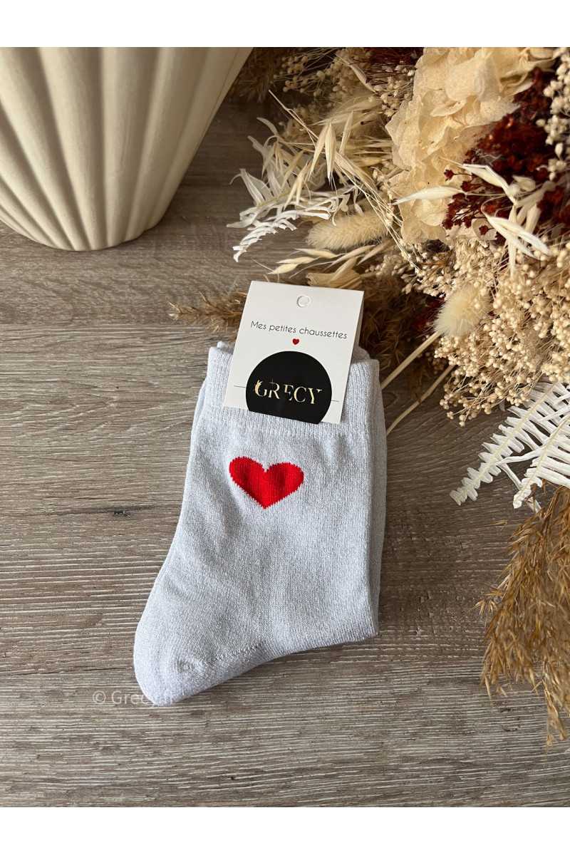 chaussettes coeurs grecy idee cadeau Saint Valentin accessoire