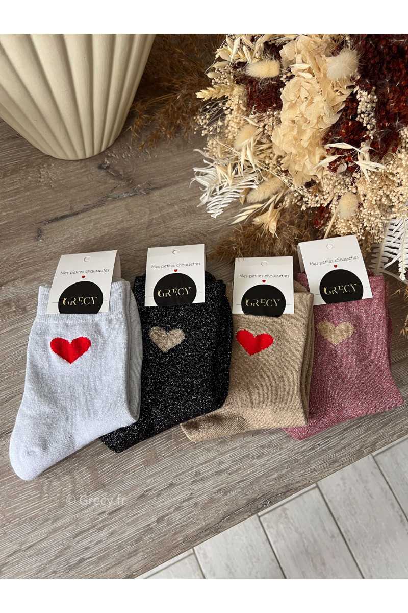 chaussettes coeurs grecy idee cadeau Saint Valentin accessoire