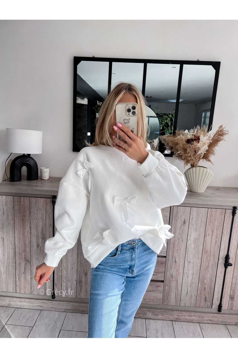 sweat noeuds ruban pull mode tendance chic grecy outfit ootd