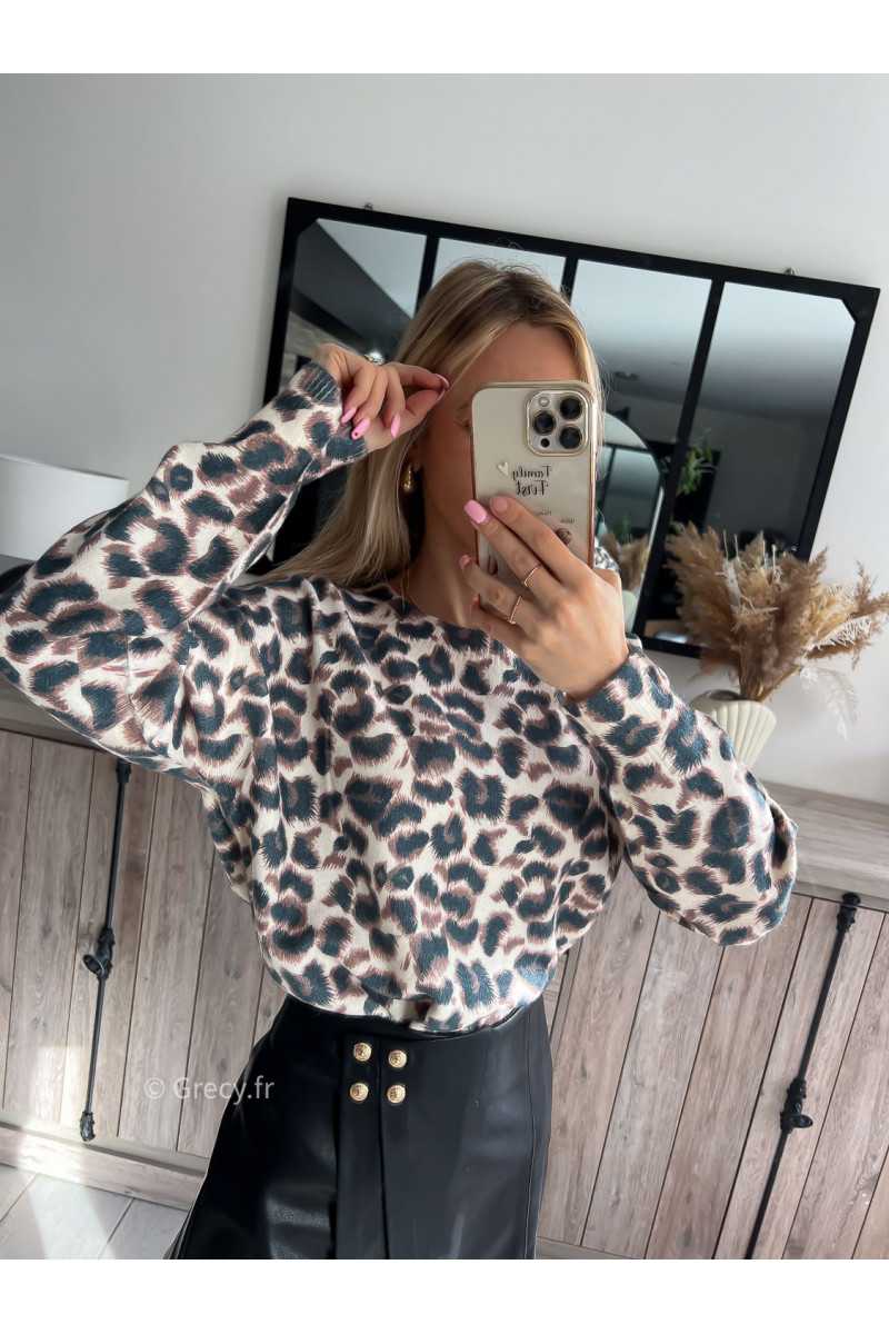 pull leopard grecy mode tendance look outfit ootd printemps