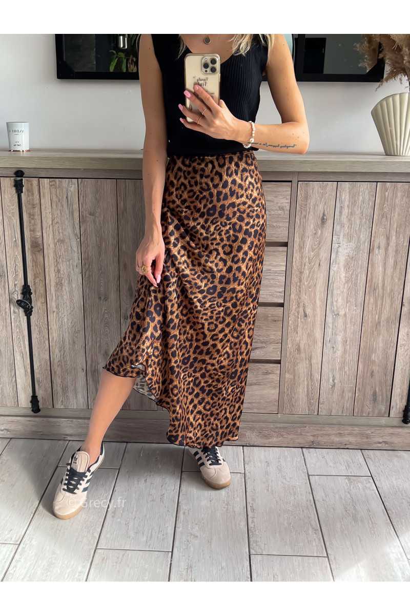jupe longue leopard printemps été grecy mode outfit ootd look tendance