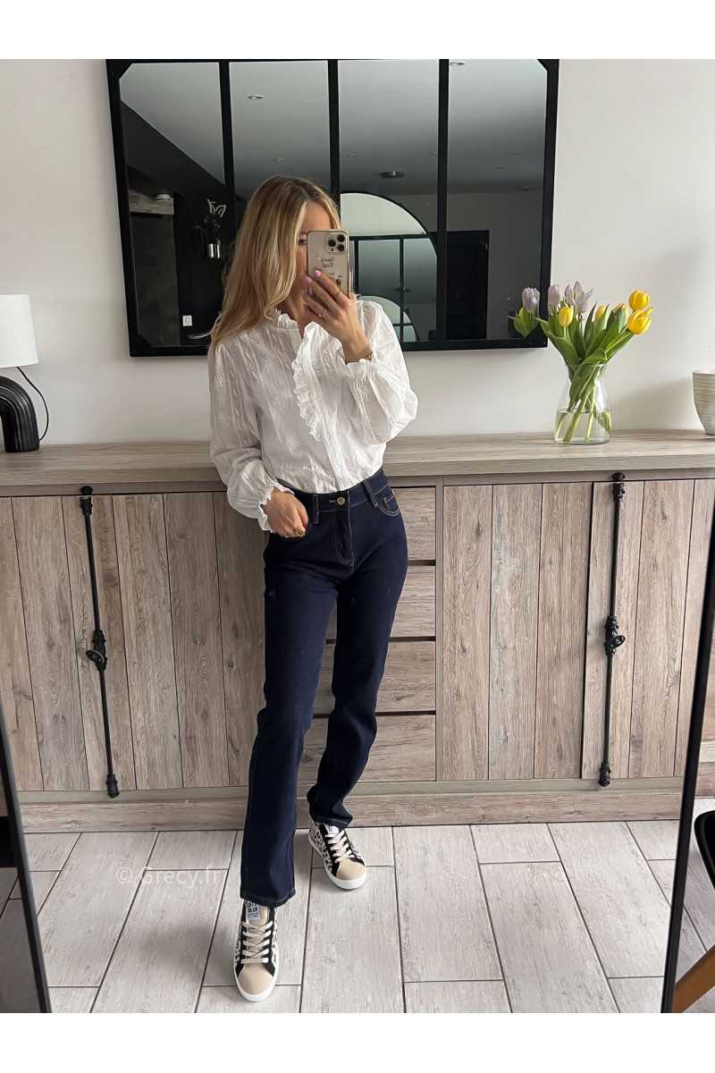 jean slim droit bleu brut grecy mode outfit ootd look tendance oversize