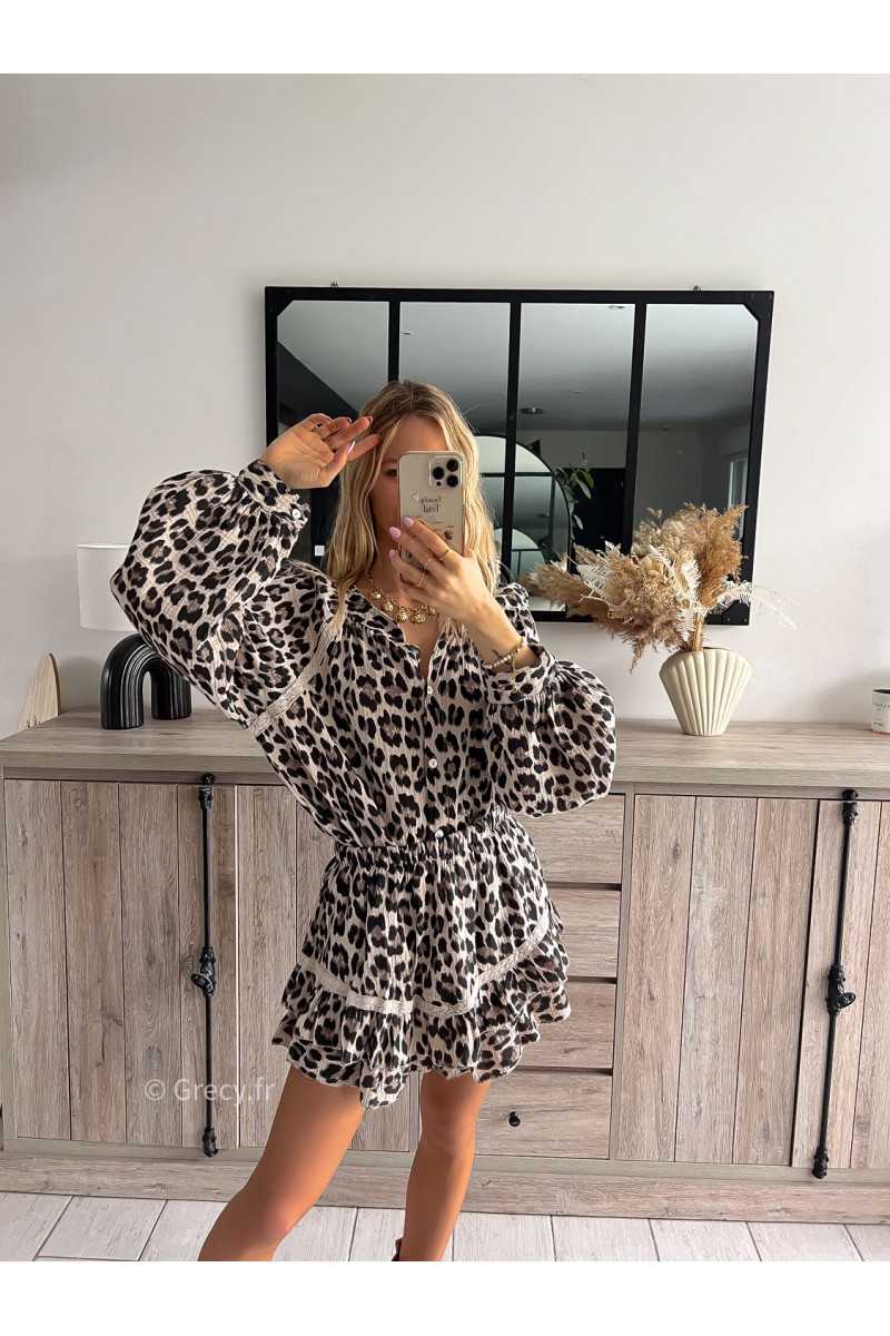 chemise oversize gaze de coton leopard printemps grecy mode ootd tenue look tendance