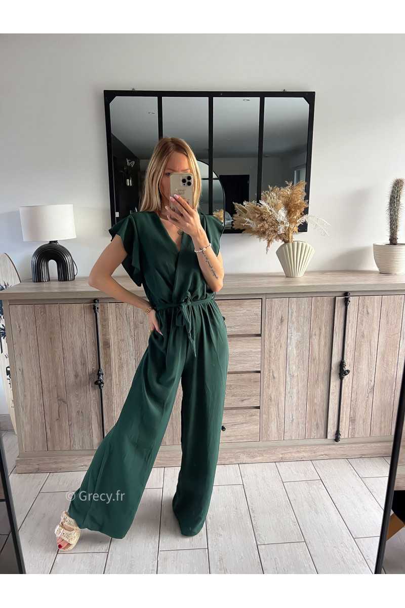 combinaison fluide vert sapin cérémonie tendance grecy été 2024 outfit ootd look