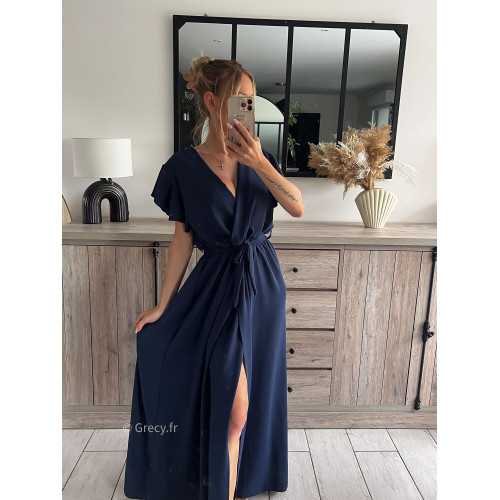 Robe longue bleu marine