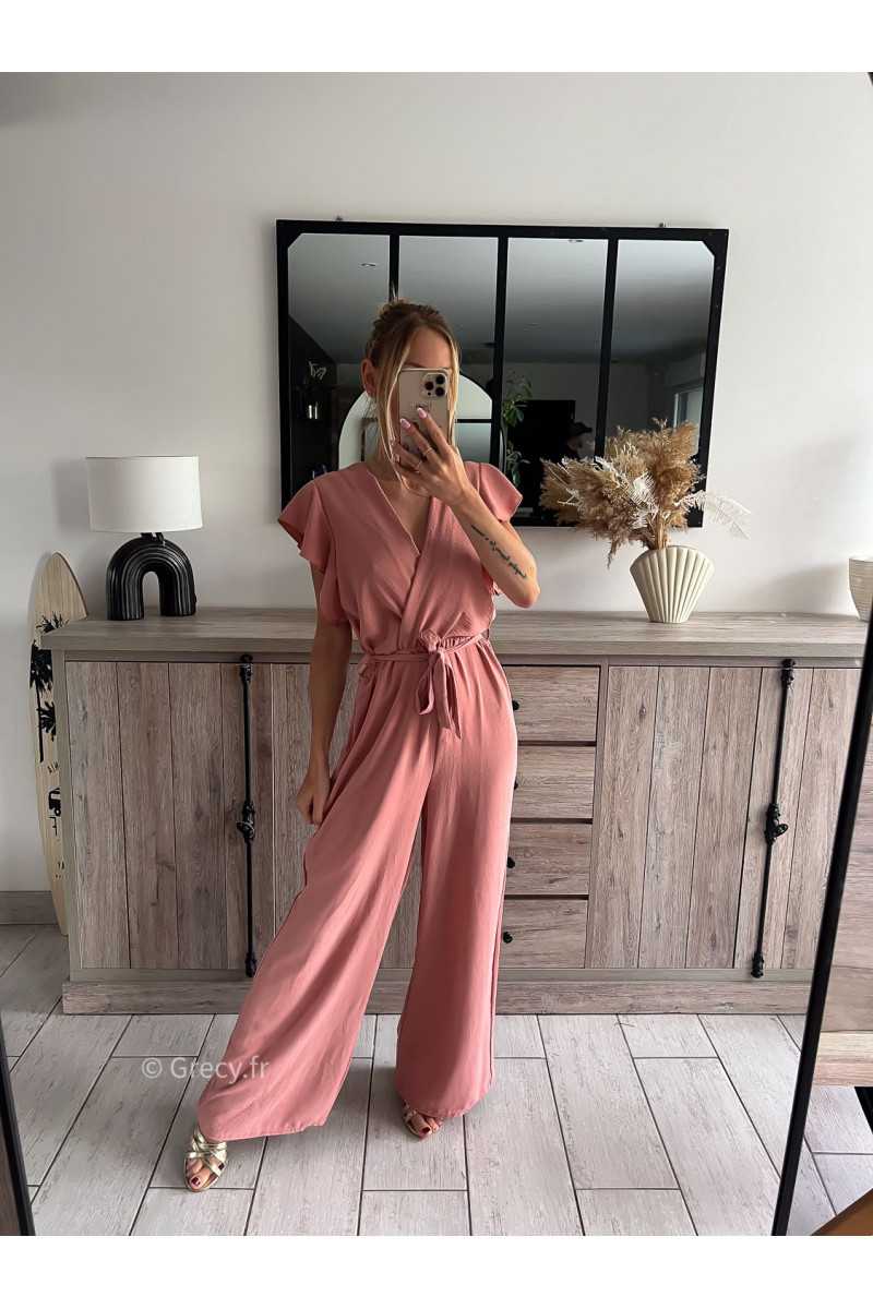 Combinaison pantalon fluide vieux rose grecy mode ootd outfit look printemps été 2024 mariage cérémonie chic