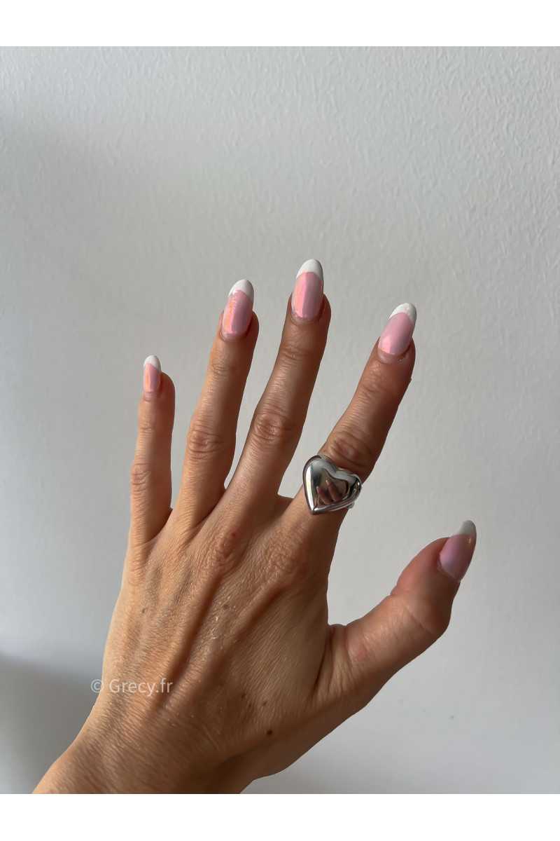 bague coeur agent argenté parure acier inoxydable tendance accessoires