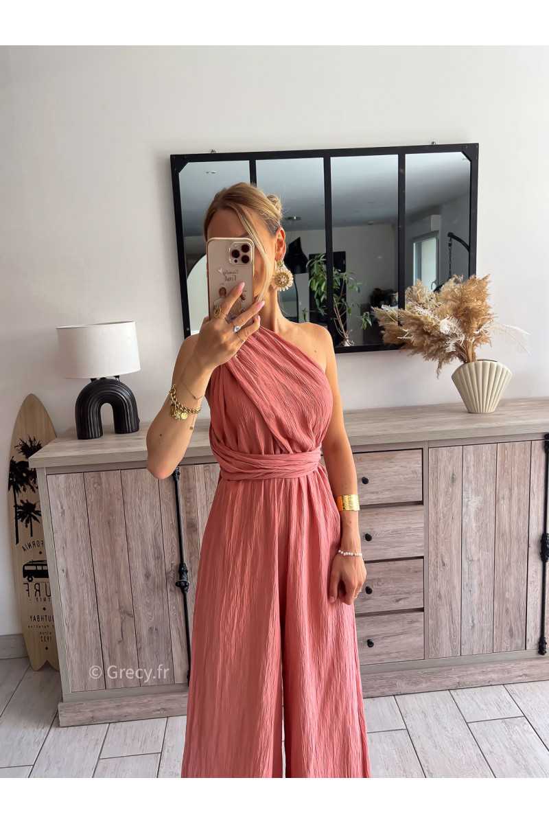 Combinaison multipositions terracotta fluide large chic soirée mode tendance grecy été 2024