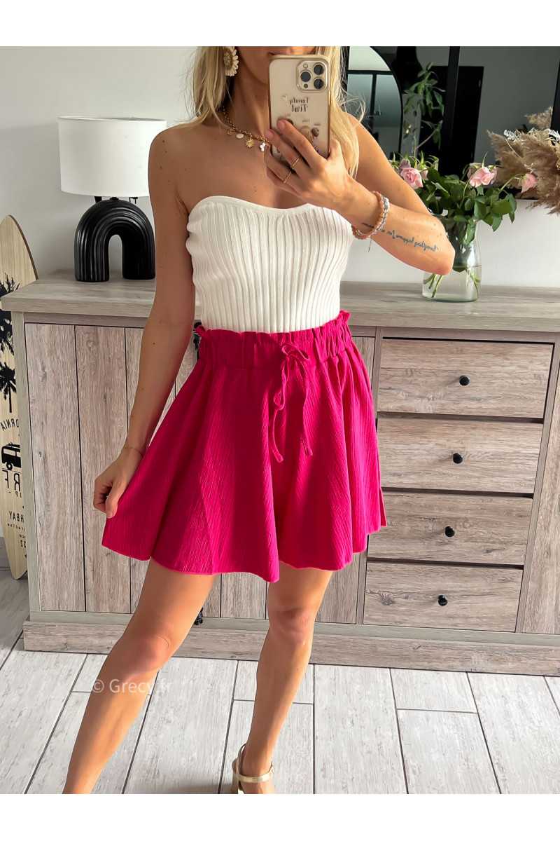 short fluide rose fuchsia grecy mode tendance look été 2024