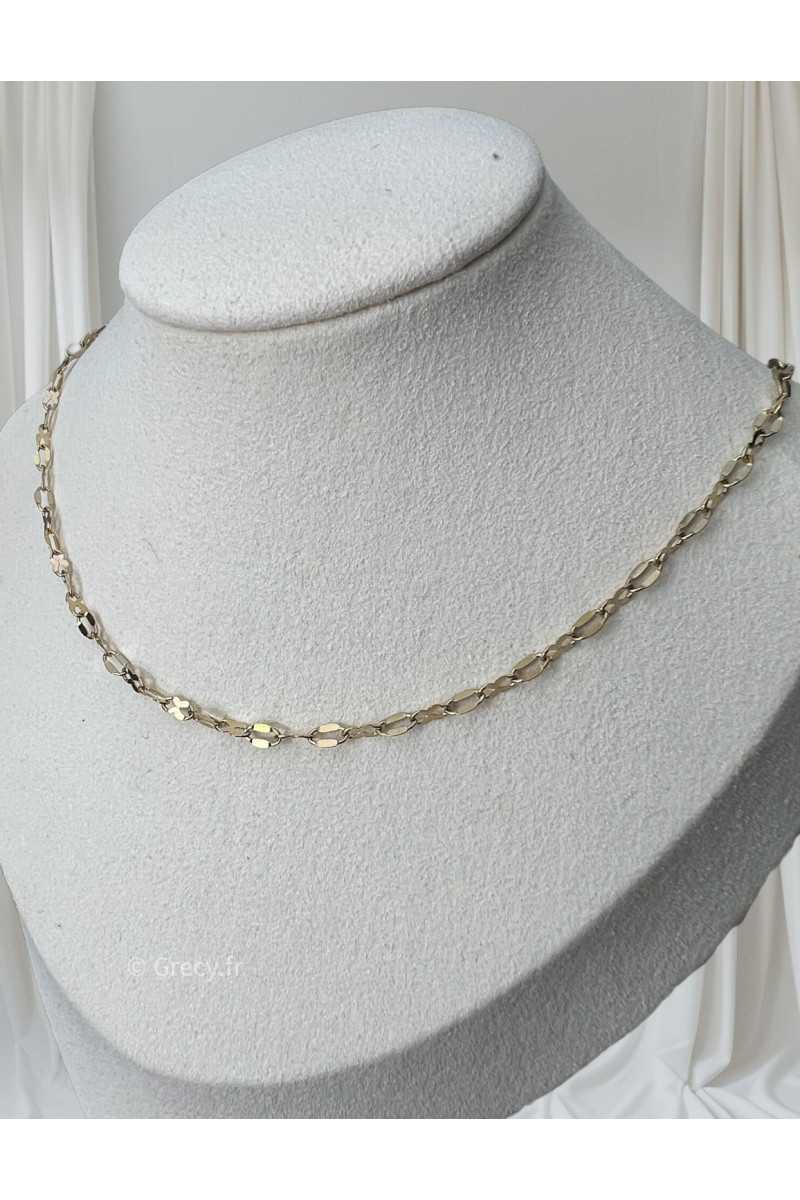 collier creation fine maille chaine charms pendentifs charm's grecy bijoux acier inoxydable