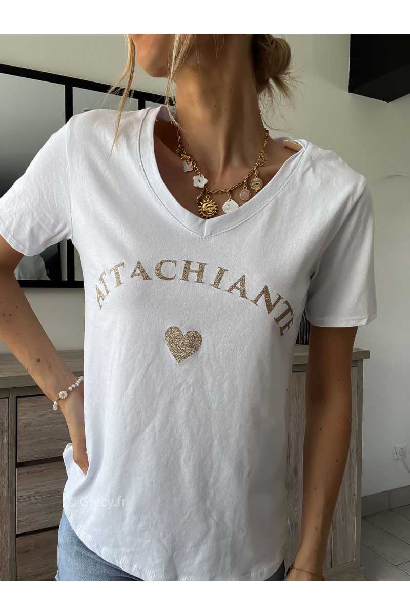 t-shirt blanc attachiante grecy look tenue mode tendance