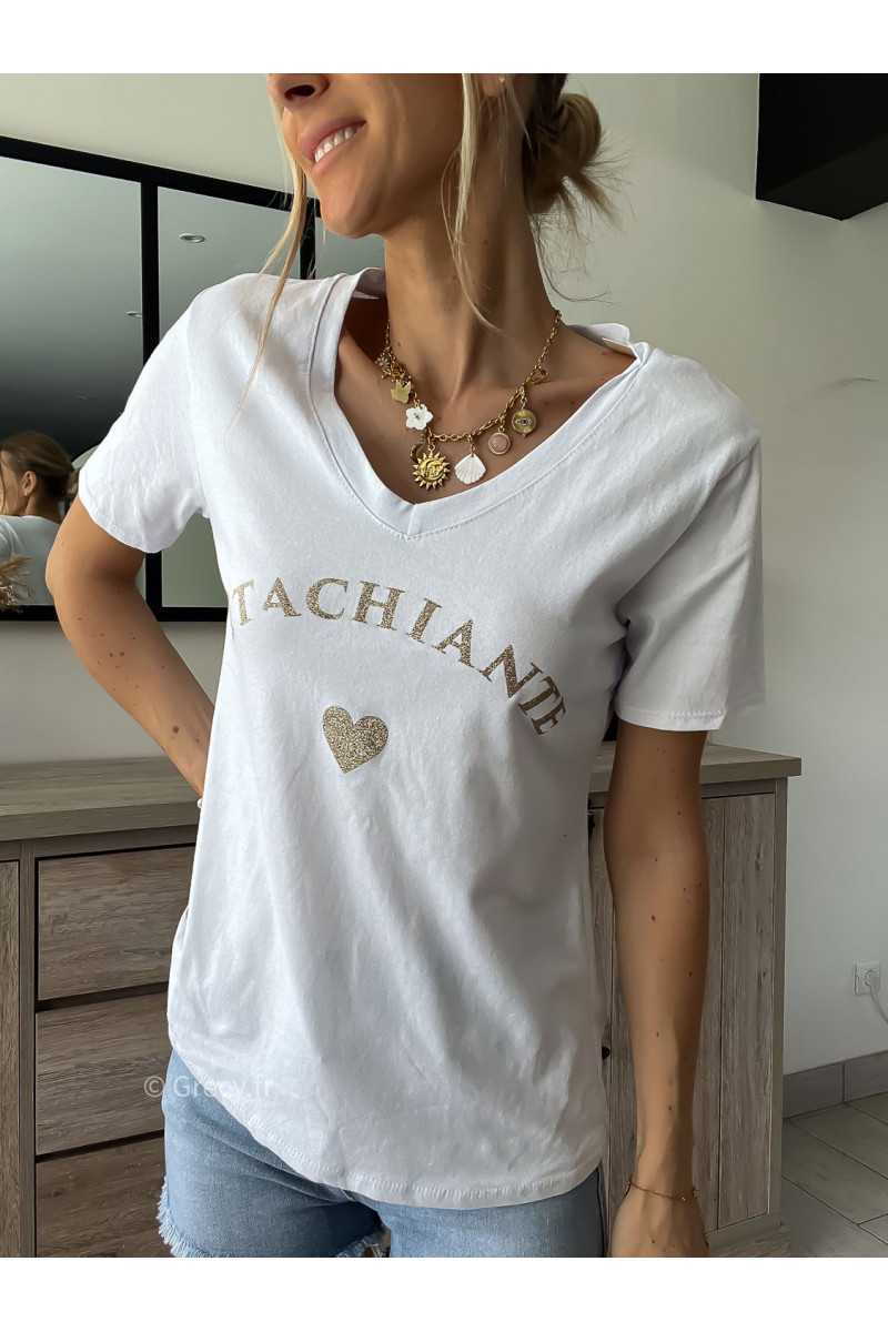 t-shirt blanc attachiante grecy look tenue mode tendance