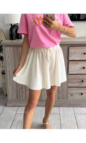 short écru blanc fluide été grecy look tenue mode tendance