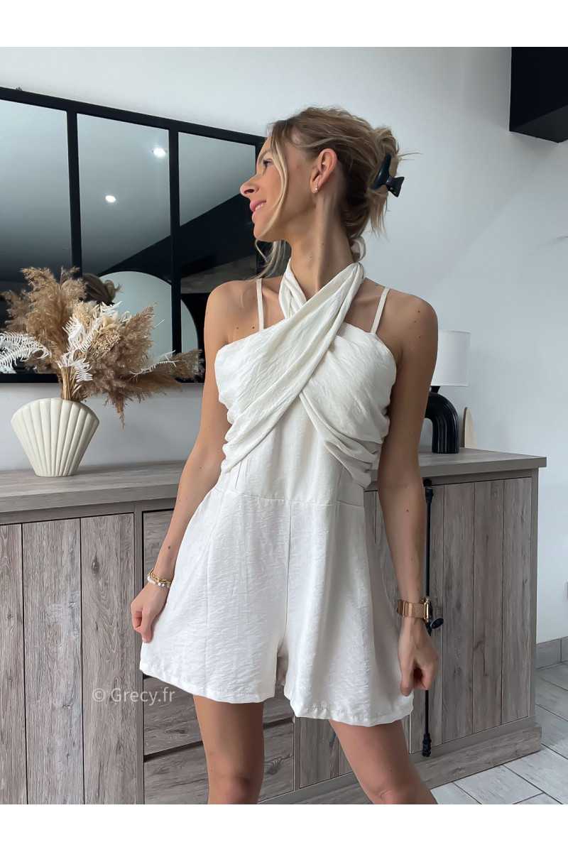 Combishort croisé beige grecy look tendance mode