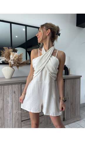 Combishort croisé beige grecy look tendance mode
