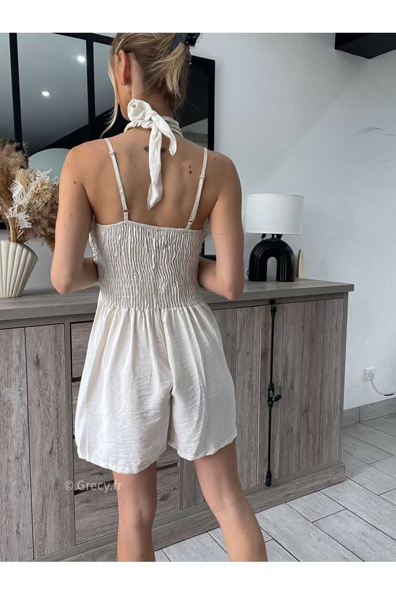 Combishort croisé beige grecy look tendance mode