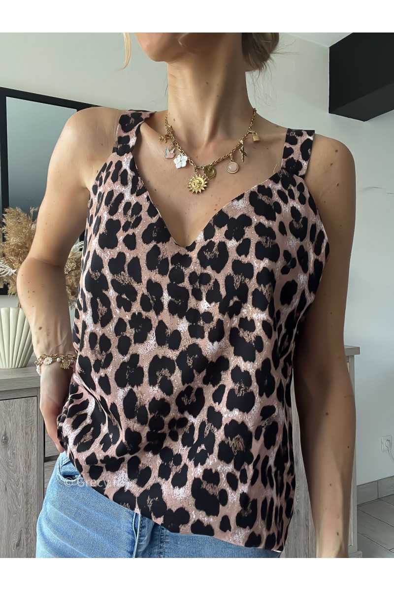 débardeur top leopard grecy mode tenue look tendance