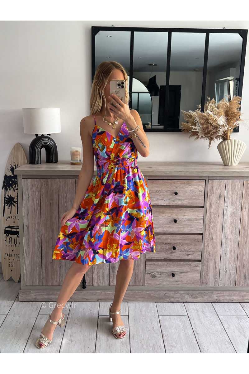 Robe courte colorée grecy mode tendance outfit look