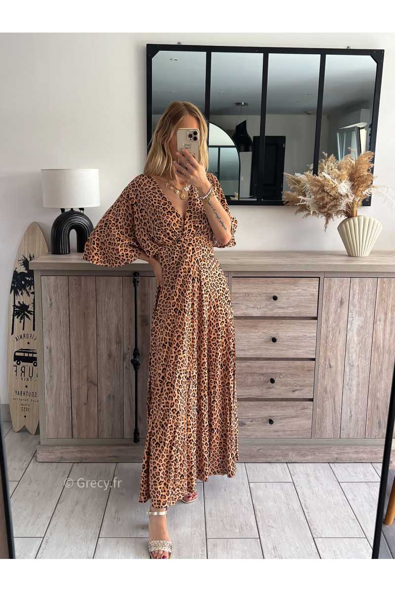 Robe longue leopard grecy mode tendance outfit look