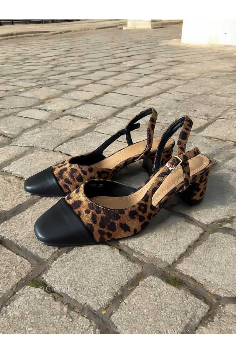 chaussures slingback leopard talons tendance automne rentrée 2024 style mode ootd grecy