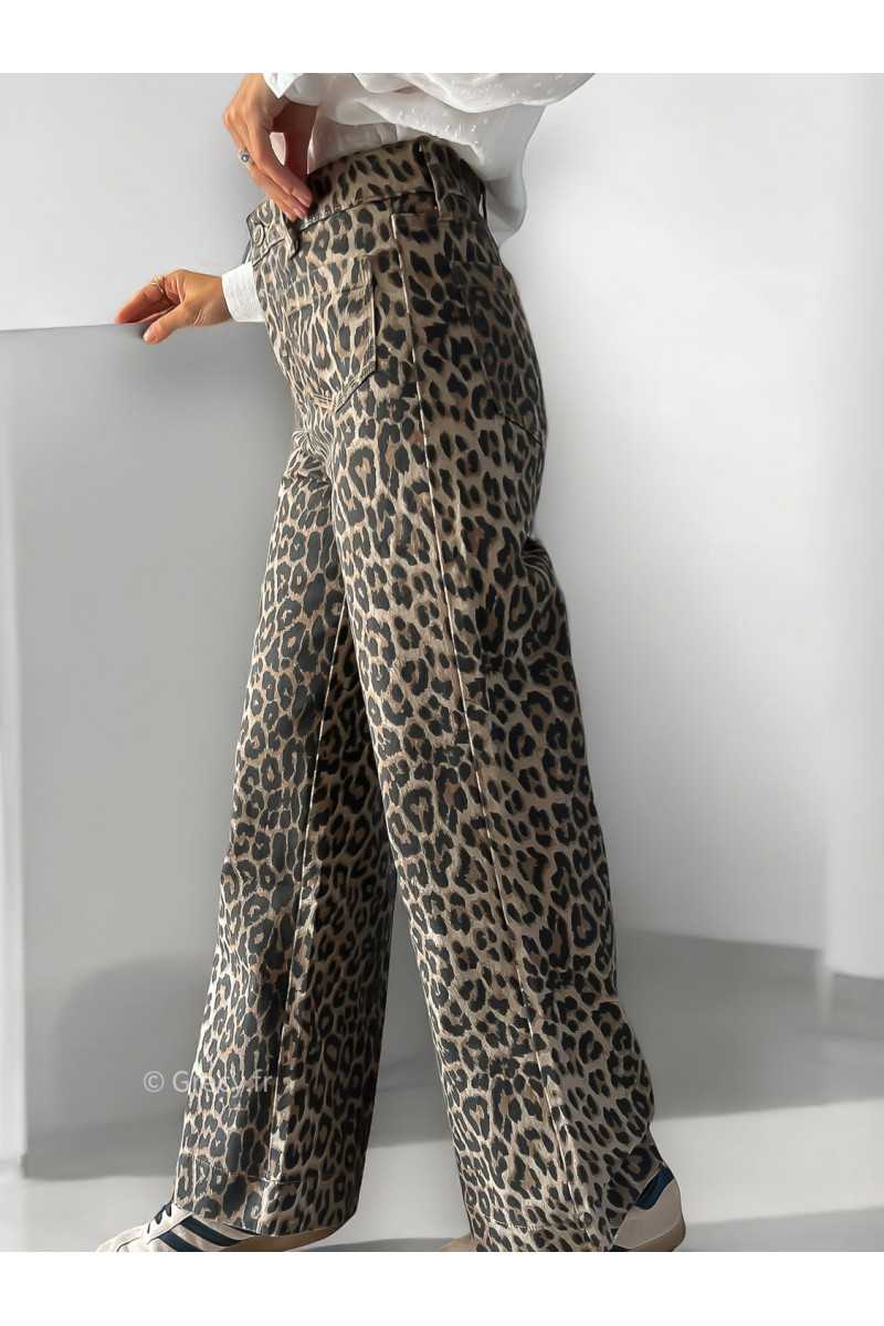 jean leopard wide évasé flare chic tendance automne rentrée 2024 style mode ootd grecy