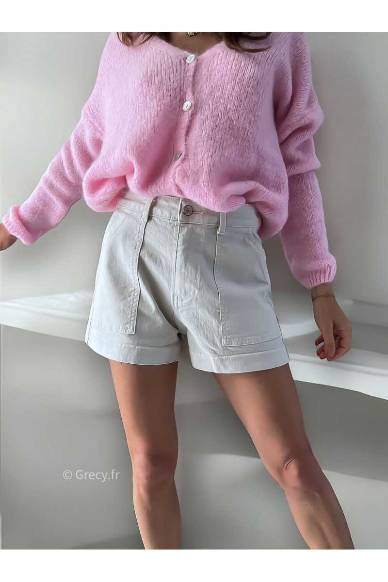 short jean denim beige ecru clair tendance automne rentrée 2024 style mode ootd grecy