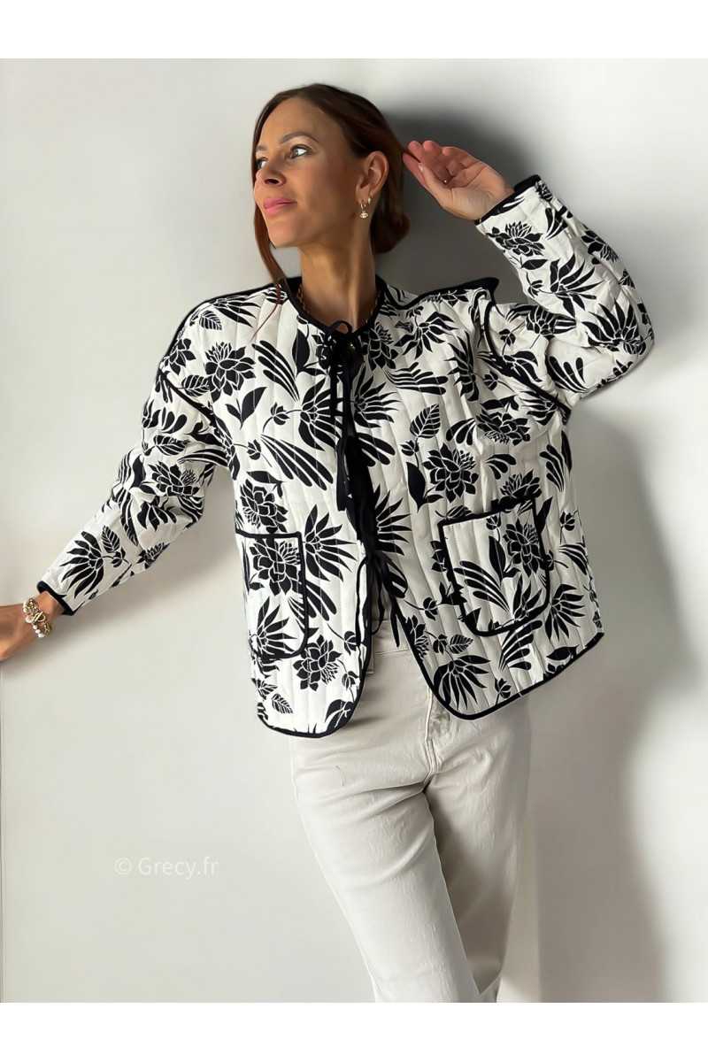 veste matelassée blanc noir automne hiver 2024 mode tendance grecy
