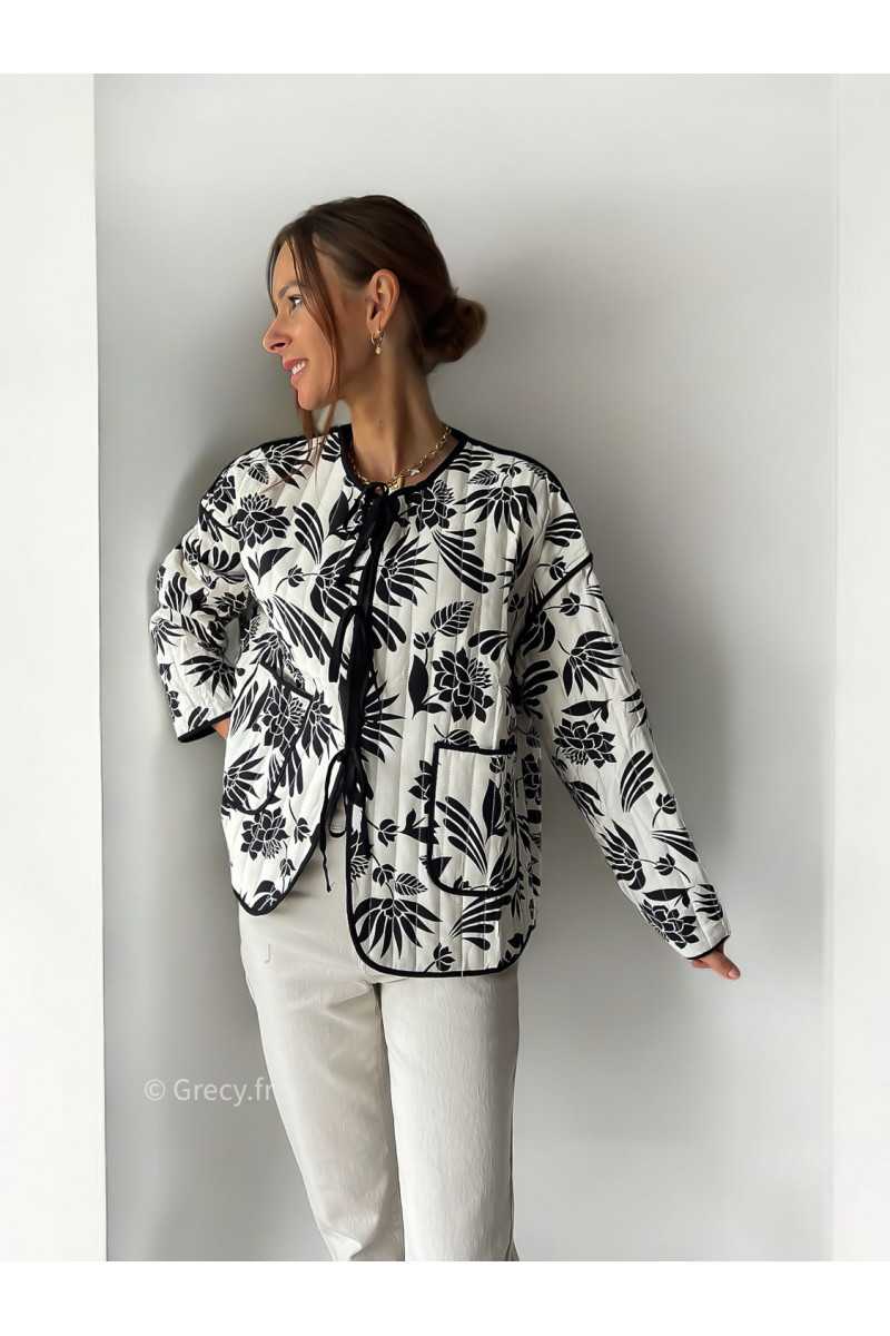 veste matelassée blanc noir automne hiver 2024 mode tendance grecy