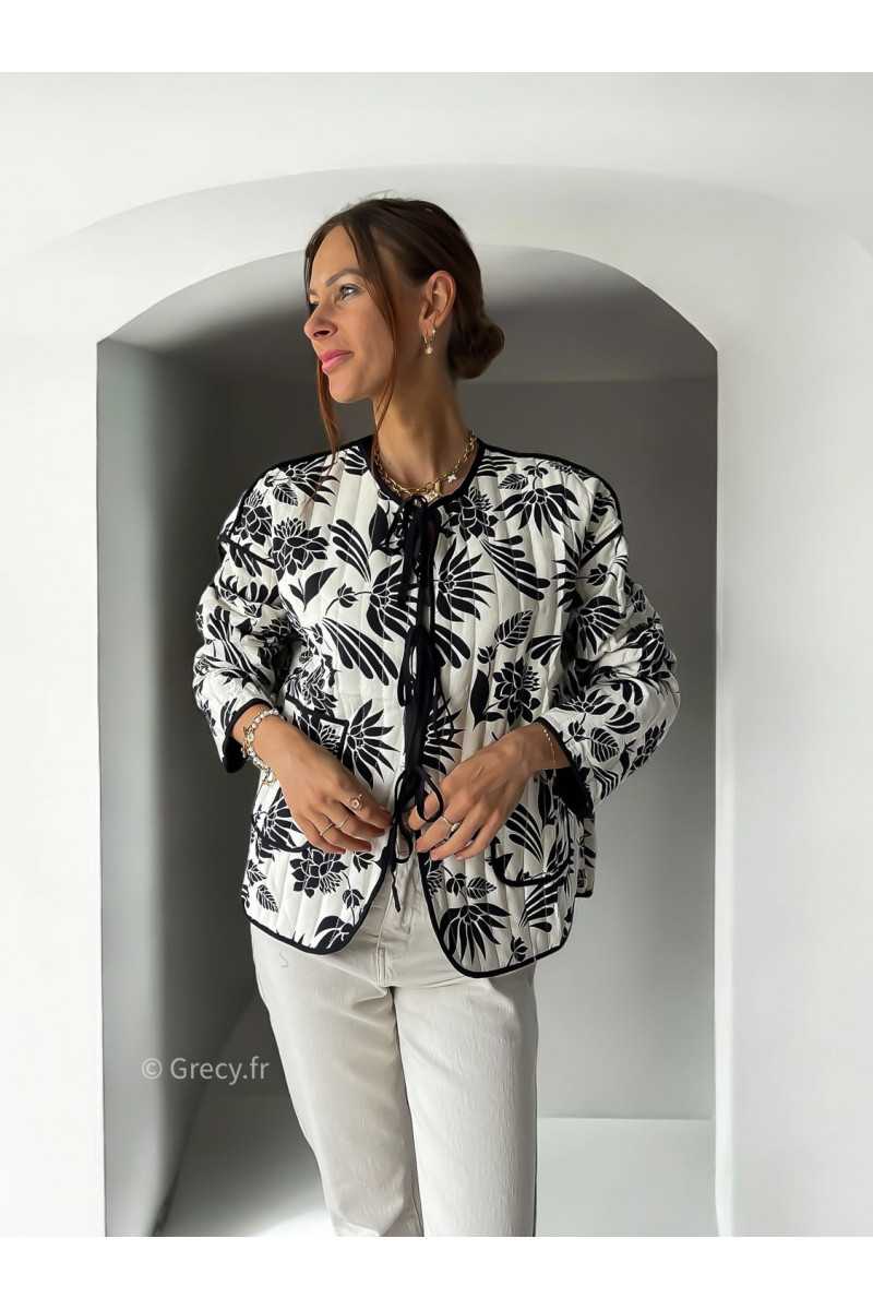 veste matelassée blanc noir automne hiver 2024 mode tendance grecy