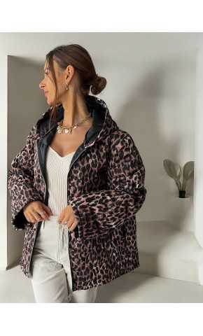 Veste matelassée léopard oversize capuche automne hiver 2024 mode tendance grecy ootd outfit look chic