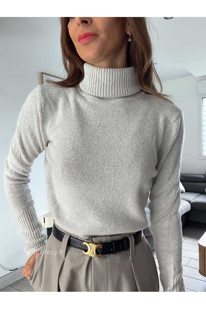 pull col roulé montant beige doux qualité chic grecy mode ootd tenue outfit look automne 2024