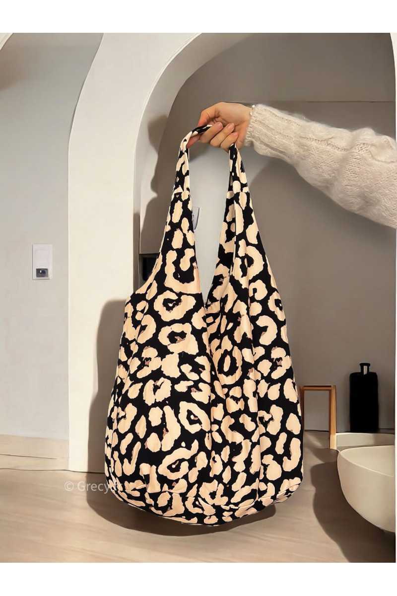 Sac leopard cabas grand fourre tout tendance mode grecy look automne hiver 2024