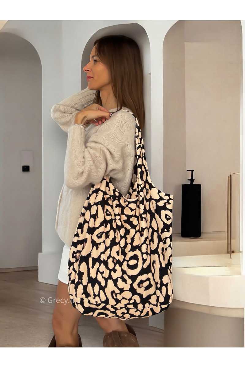 Sac leopard cabas grand fourre tout tendance mode grecy look automne hiver 2024