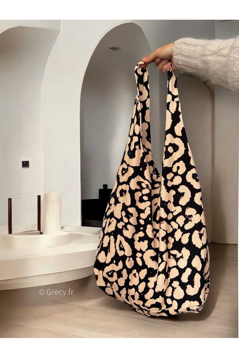 Sac leopard cabas grand fourre tout tendance mode grecy look automne hiver 2024