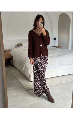 jupe longue leopard satinée tendance mode grecy look automne hiver 2024