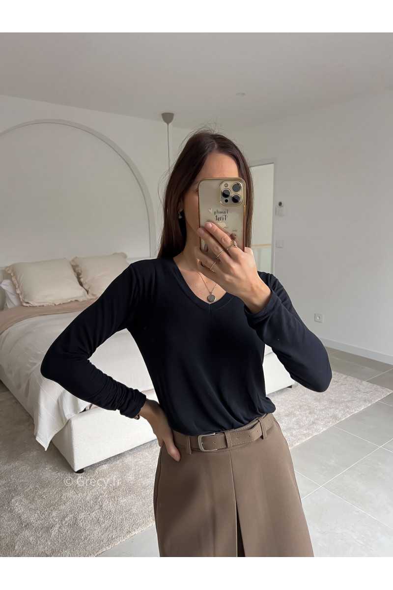 Sous pull cachemire noir look ootd outfit mode tendance grecy