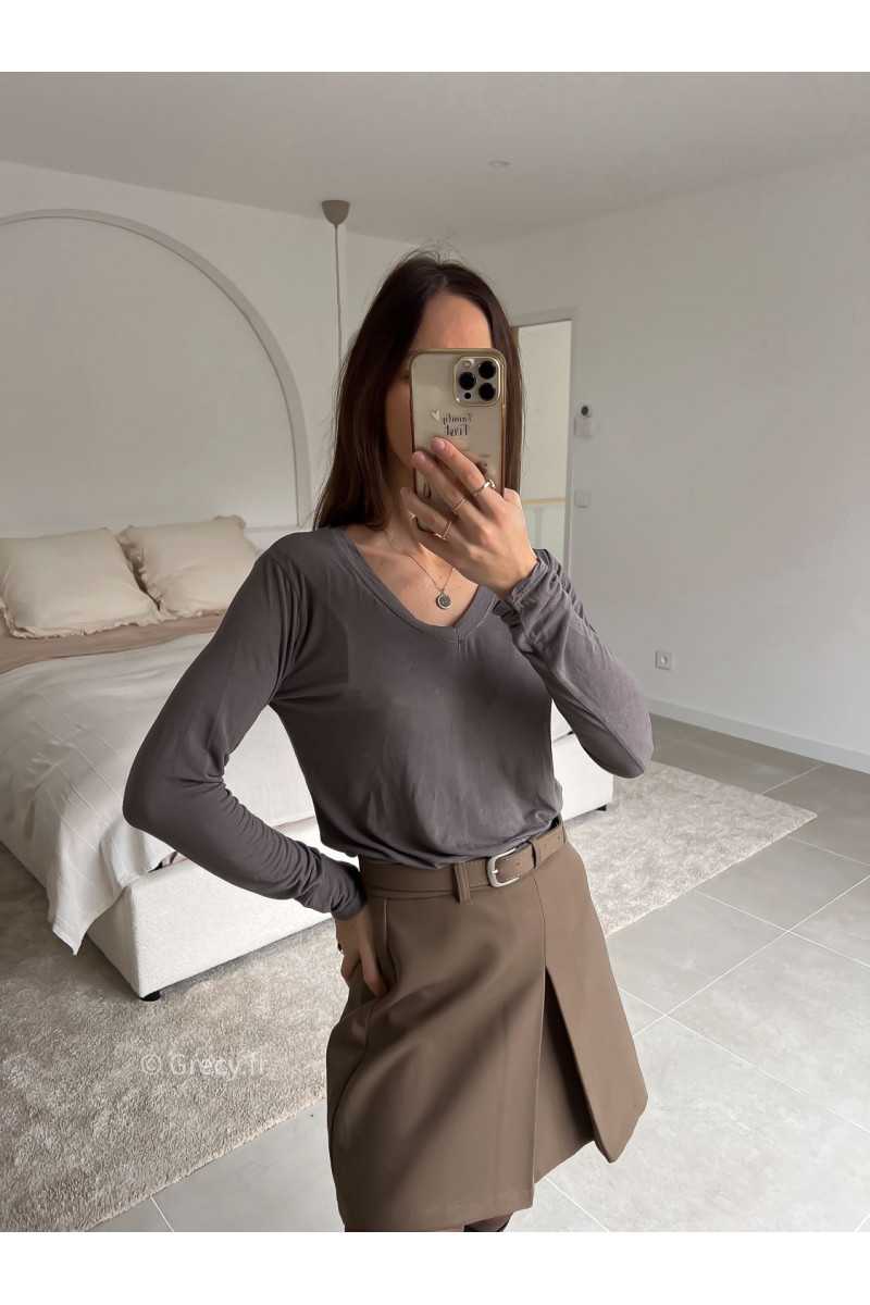 Sous pull cachemire marron look ootd outfit mode tendance grecy