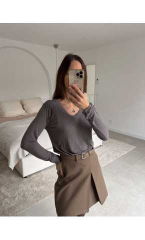 Sous pull cachemire marron look ootd outfit mode tendance grecy
