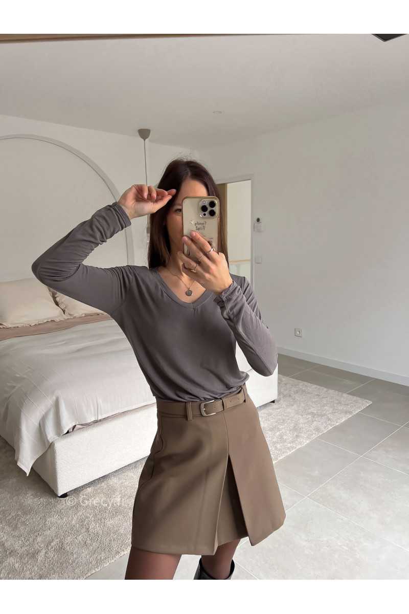 Sous pull cachemire marron look ootd outfit mode tendance grecy