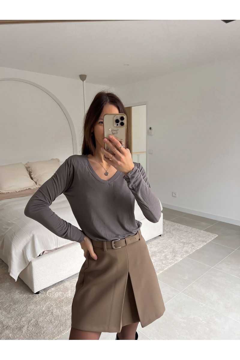 Sous pull cachemire marron look ootd outfit mode tendance grecy