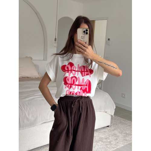 t-shirt coeur amor blanc look ootd outfit mode tendance grecy